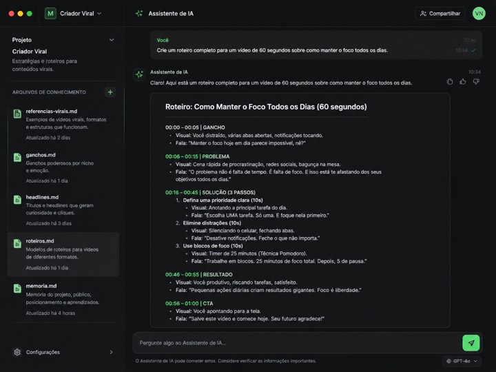 Projeto de IA com knowledge de referências catalogadas
